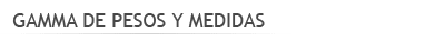 Gama de pesos y medidas